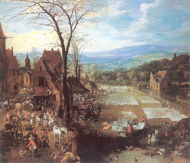 Momper II, Joos de A Flemish Market and Washing-Place